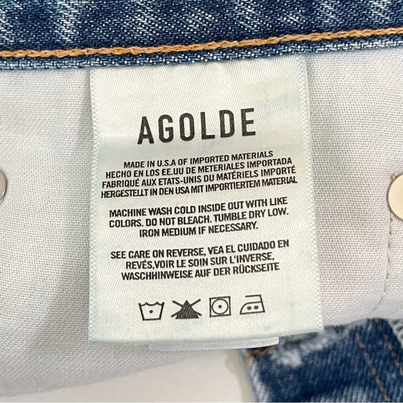 Agolde 90s Mid Rise Loose Fit Jean Distressed Denim Ripped Knee Fall Out 26 - Picture 16 of 16